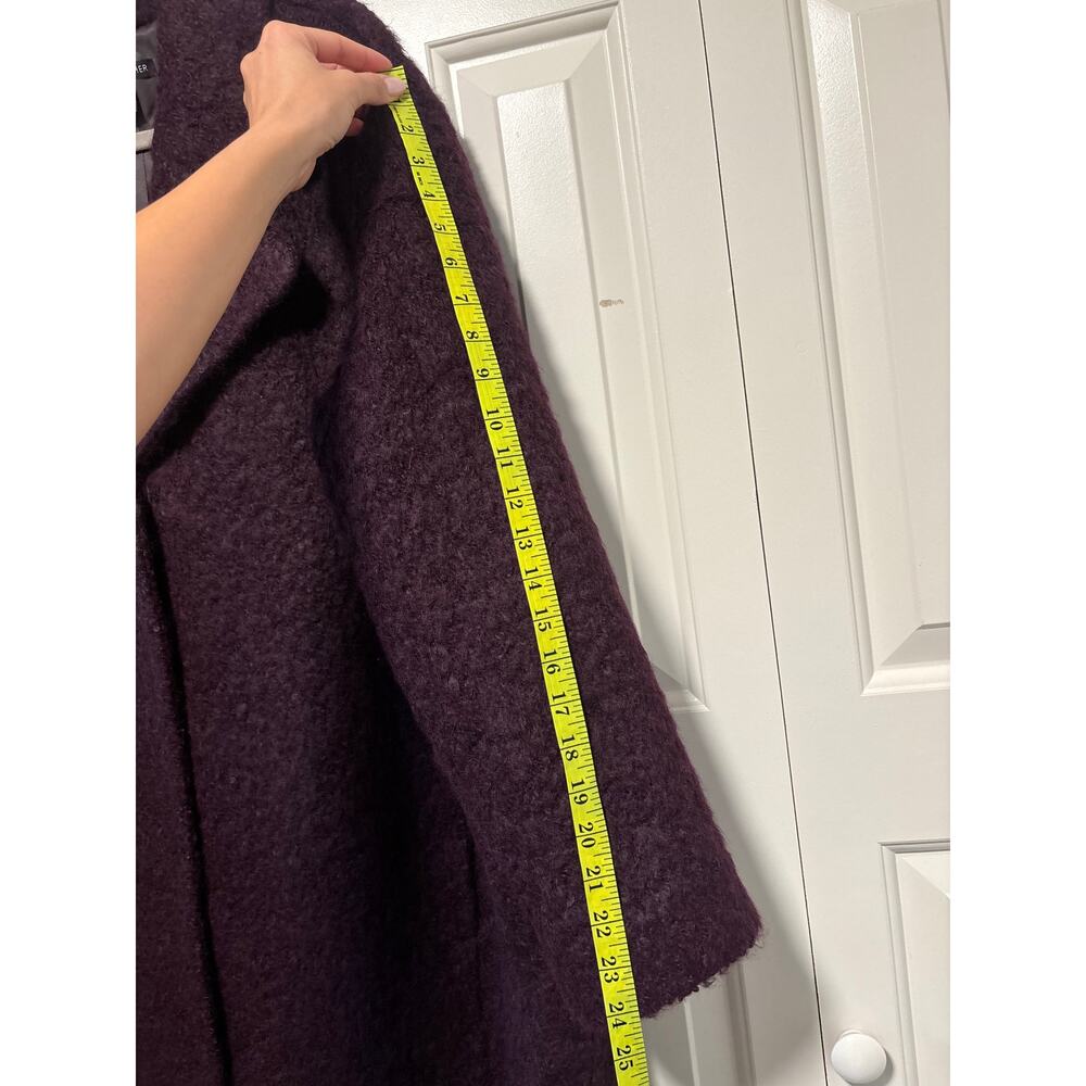Eileen Fisher Women's Purple Textured Boucle Long Coat Size L - Picture 11 of 13